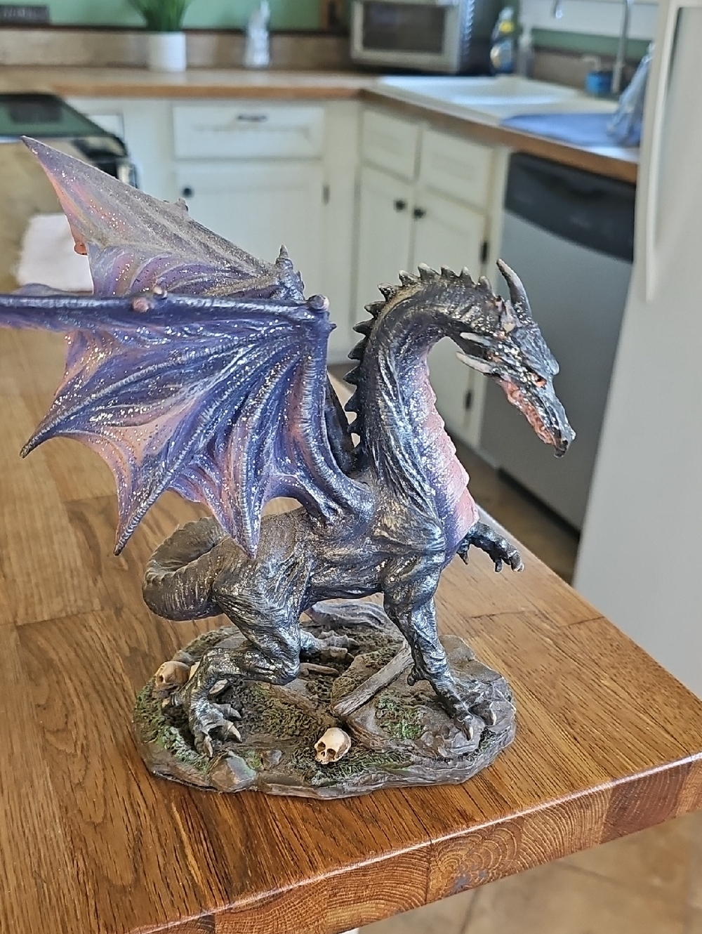 Hand-Painted Purple Dragon Figurine